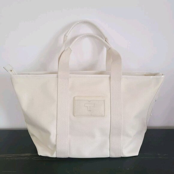 Tory Burch Beach Coated Canvas Tote Off White Large - Picture 2 of 12